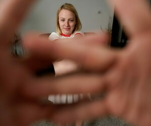 Young strawberry blonde with freckles sucks off a dick in POV pursuance