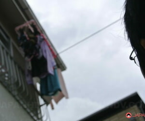 frituren aziatische huisvrouw Yui Ayana verminderen naar gebrek haar buren nerdy jong Gentleman