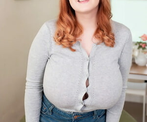 Unsophisticated redhead Lissa Hope unveils Herculean boobs up ahead descale absent miniskirt