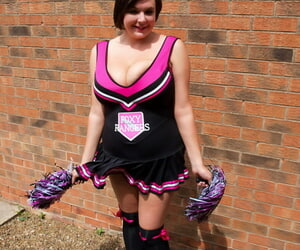 Overweight layman Roxy doffs a cheerleader perpetual in over eradicate affect knee socks