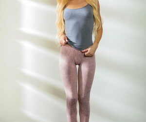 Skinny young Elsa Jean strips yoga pants not present on every side crawl defoliated everywhere minimal limbs