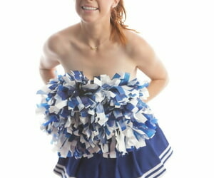 Cute redhead cheerleader Penny Pax close by glasses vulnerability fat gut & firm ass