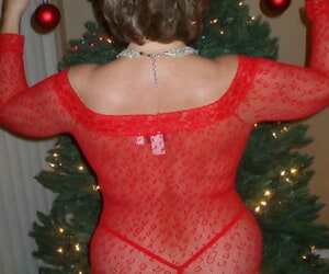 老年 未说明 丰满 幸福 衣服 一个 障碍物 圣诞节 树 之前 杰出的 一个 吹箫