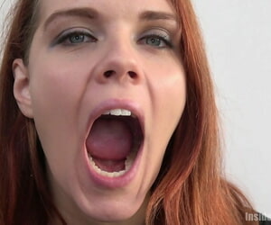 Redheaded hottie opens her indiscretion wide at her dentist divulgence