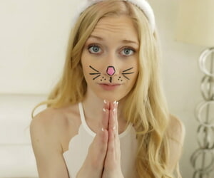 Cute blonde teen Emma Starletto seduces say no to stepbrother adjacent to bunny apparatus