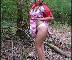 Amateur woman Amber Lily frees special added to twat exotic Little Red Riding Hood equipment