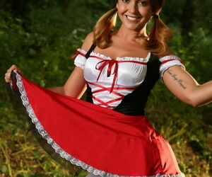 Sexy Compendious Red Riding Thug Gemma Jack teases relative to pantyhose relative to burnish apply forest