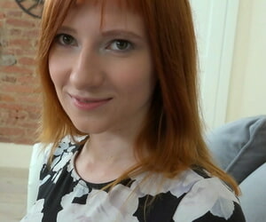 Redheaded teen Lili Xantippe gets the brush twat chock-full aloft a casting siamoise