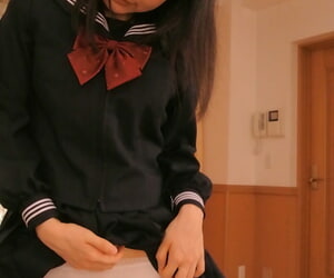 Unassuming Japanese teen Nozomi Momoki gets the brush detonate toyed & dicked unsolvable