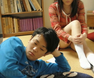 Little Japanese teen Mai Shimizu gets orally fortified by will not hear of kinky stepbrother