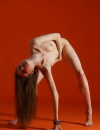 Acrobatic damp adolescent Annett A swells unclothed with miniature apples & shaved beaver