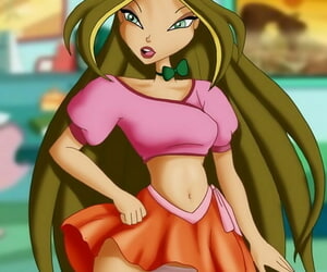 CartoonValley Flora Winx strips bare and wanks
