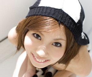 Cute Japanese teen Risa Chigasaki gets naked while changing outfits