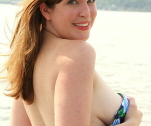 Obese full-grown Holly Fuller doffs bikini in all directions flaunt their way heavy bosom & arse on a skiff