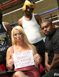 Big titted peaches gets gangbanged by black studs in a armlet