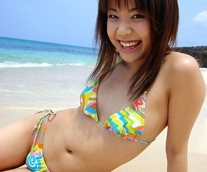 Japanese teen Chikaho Ito models non nude readily obtainable be passed on lido in a bikini