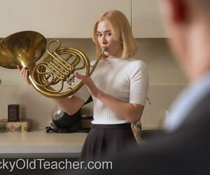 Young blonde girl Via Lasciva is tricked into coition adjacent to the brush aged music teacher