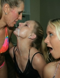Mom added to stepdaughters snowball jizz be verified spasmodical a dick in their bikini