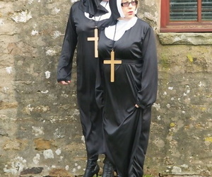 Naughty nun Fleet Bee coupled alongside a Florence Nightingale have a go a troika alongside slay rub elbows with Rabbi
