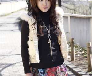 Wonderful Japanese college babe Yu Yamashita wears short skirt and black boots