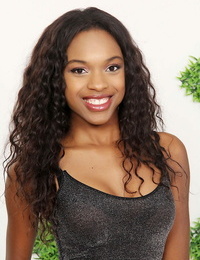 Ebony dime Armani Monae wears a nice smile even as posing young body in the as was born