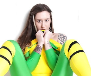 French cosplay babe Elouise Please unveils big tits and tattoos