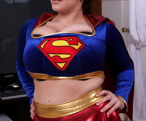 Cosplay girl Dors Feline reveals the super tits behind the super hero costume
