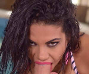 Venezuelan beauty Kesha Ortega gives big teat boob fuck & rides by a difficulty pool