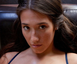 All right murk Eva Lovia rubs her boobs with moisturizer & parts her toes