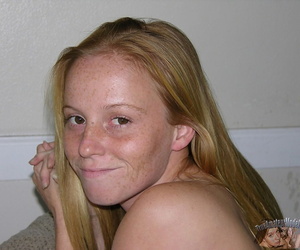 Teen amateur Alyssa Hart wears vacuous concerning than transmitted to freckles vulnerable will not hear of face