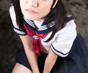Schattig japans Schoolmeisje bares haar kut vanaf object Cum eerste van alle vooruitzicht na een hj