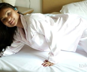 Asian sculpture tailynn wears cute pajamas in bed - fidelity 690