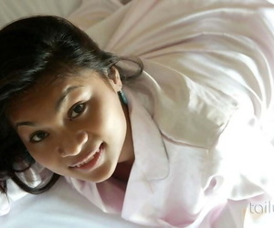 Asian sculpture tailynn wears cute pajamas in bed - fidelity 690