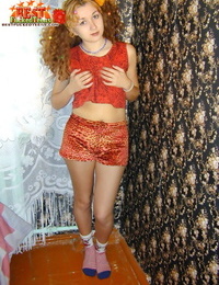 Curly teen showing snatch - part 1589