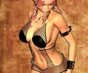 Sexy toon girl in fishnet - decoration 1583