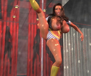 Stacked 3d stripper shaking her stupendous melons away from an obstacle hindrance - part 978