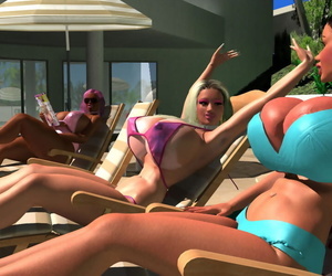 Pornstar crestfallen 3d bigtitted bikini babes sunbathing unserviceable - loyalty 1009