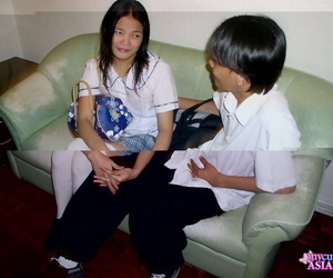 Asian schoolgirl fucks her boyfriend look into salmagundi in white knee socks