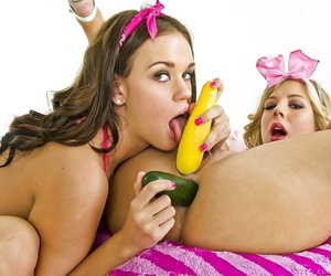 Naughty teenage lesbian sweeties perform a sizzling anal scene
