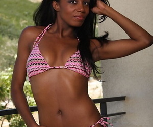 Hot bikini girl ebony Monica is a nasty teen with sexy body