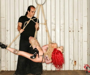 Vivid with an increment of powerful BDSM vixen Becky Holt is tied with an increment of hanged