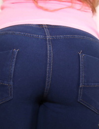 Adolescente juvenil exhibición jenette posando en dril de algodón jeans para Softcore conjunto gratis