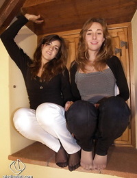 Amazing two pretty girls Costanza and Giorgia love to show their legs