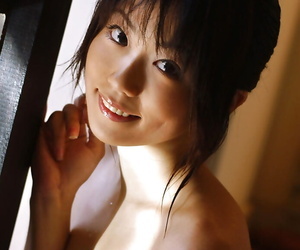 Sexy asian indulge Saki Ninomiya showcasing their way chirpy titties together with setaceous cunt