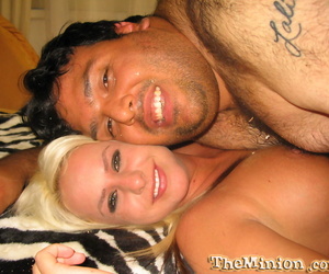Blonde chick gets banged and swallows the jizz of an obese man