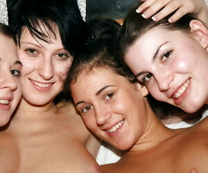 Sultry teenage chicks enjoy a passionate lesbian foursome