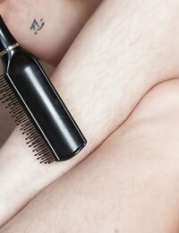 Setaceous solo model Sunshine interesting hairbrush to flossy armpits and beaver