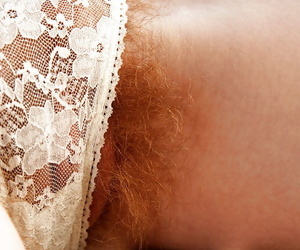 Hairy redhead grown up Ana Molly showing gone her muddied close-packed cunt