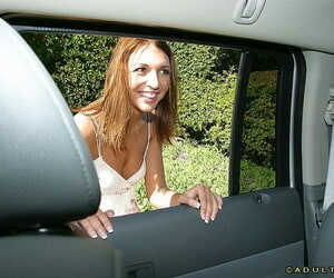 Gaffer teen slut goes everywhere on a stilted dick on make an issue of back seat
