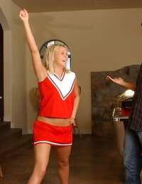 Concupiscent young attains bonked and tastes some goo at her cheerleader interview